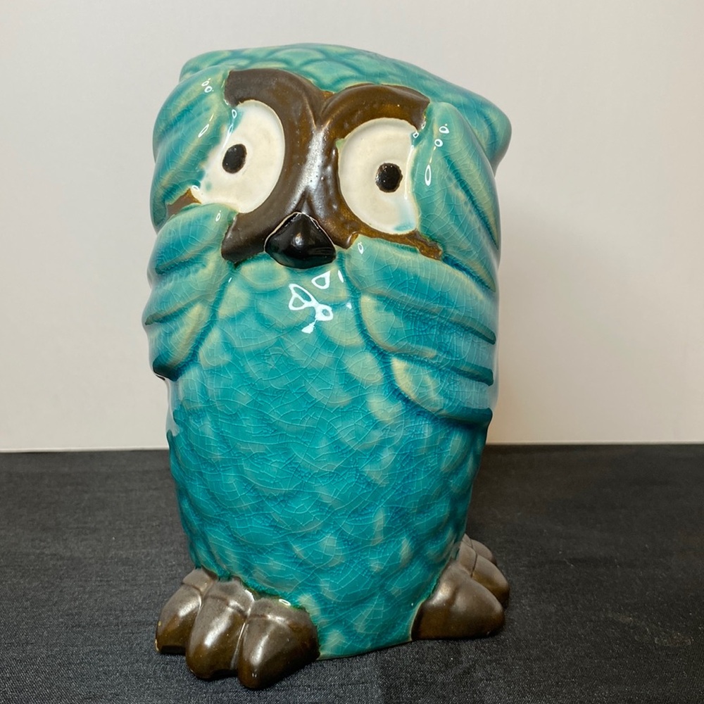 See No Evil Ceramic Owl